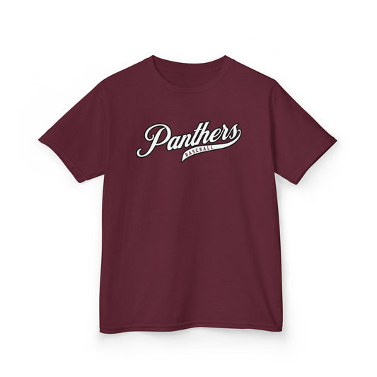 Panthers Baseball Script T-Shirt — Youth